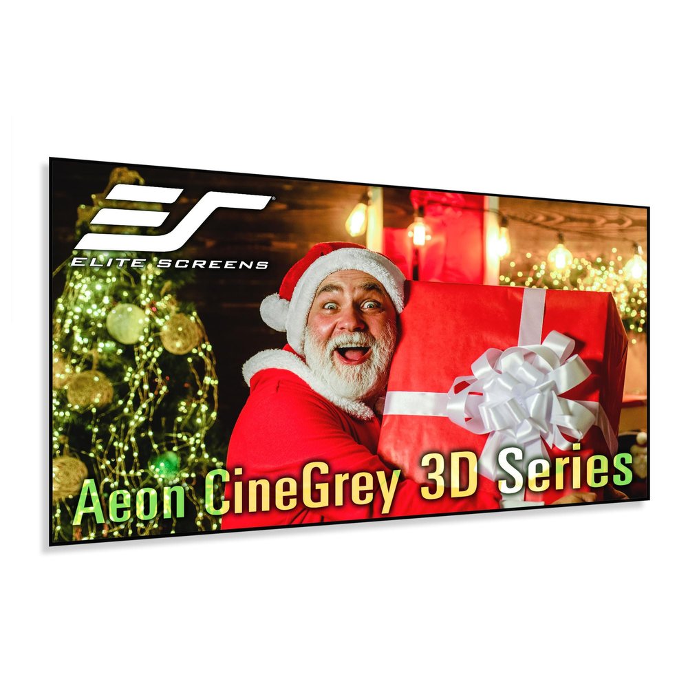 Elite Screens 125 inch CLR/ALR Projector Screen 2.35:1, Standard Throw Projection, Edge Free Ambient Light Rejecting Fixed Frame for Indoor Movie Screen Home Theater - Aeon CineGrey 3D AR125C3D-WIDE