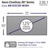 Elite Screens 125 inch CLR/ALR Projector Screen 2.35:1, Standard Throw Projection, Edge Free Ambient Light Rejecting Fixed Frame for Indoor Movie Screen Home Theater - Aeon CineGrey 3D AR125C3D-WIDE view 2
