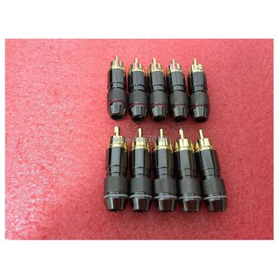 10PCS Copper RCA Plug Gold Plated Audio Video Adapter Connectors Soldering