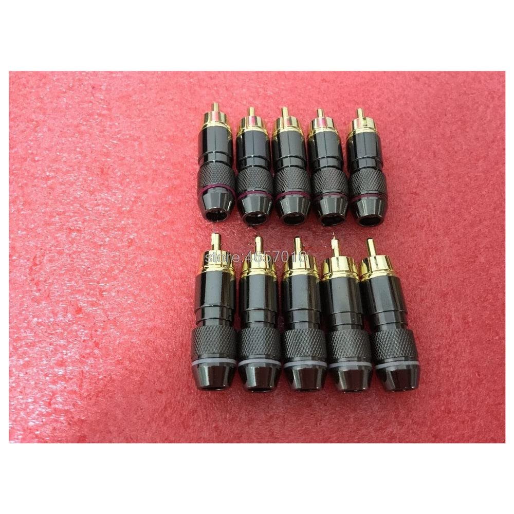 10PCS Copper RCA Plug Gold Plated Audio Video Adapter Connectors Soldering