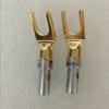 4pcs Gold Plated Copper Grade Interpolation Y Y U- Type Screw Spade Banana Plug Speaker Cable Wire Connectors view 2