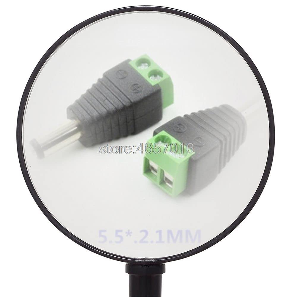 DSHA 20 Pcs 2.1 x 5.5mm DC Power Male Connector Plug for CCTV Camera