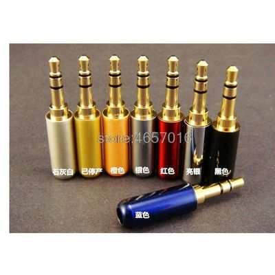 100Pcs 3.5 mm Plug Audio Jack 3Pole Gold-Plated Earphone Adapter for DIY Stereo Headset Earphone or Used for Repair Earphone
