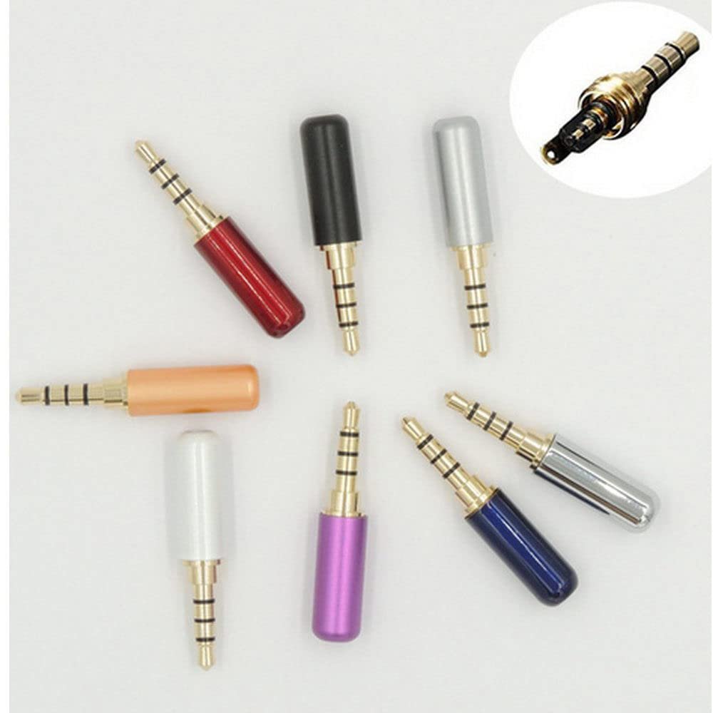 100pcs Copper 3.5mm Audio Jack with Belt Clip Gold-Plated 3Pole Male Adapter Earphone Plug for DIY Stereo Headphone