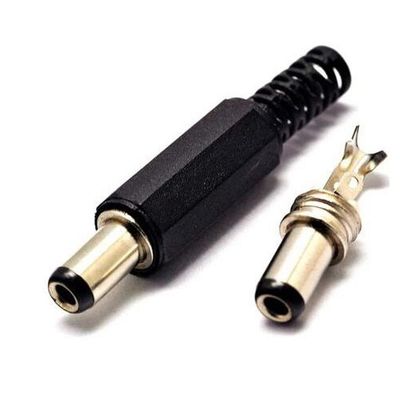 10PCS Black Plastic Cover 2.1x5.5mm Male DC Power Plug Jack Connector Adapter