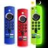 (3 Pack) ONEBOM Firestick Remote Cover 3rd Gen with Alexa Voice Remote 4K,Fire TV Stick Case Glow in The Dark,Anti Slip Shockproof Silicone Protective Case with Lanyard(Glow Green&Blue&Red) view 1