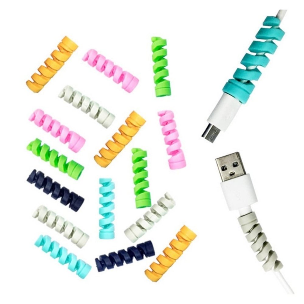 Spiral Cable protector-20Pcs Flexible Spiral Tube Cable Winder Protector Wire Cord Organizer Protetor for Charging Cable