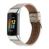 Leather Watch Strap for Fitbit Charge 5,Sport Leather Replacement Strap Watch Band Adjustable 5.5-8.0 inch Wrist for Women Men Compatible with Fitbit Charge 5 - Gold view 1