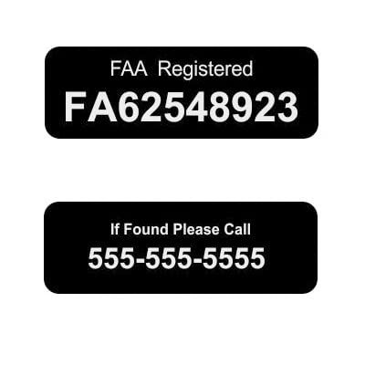 Comfort House Drone Registration Stickers - ID Tags Label Set with FAA Number and If Lost Call Phone Number # J0339