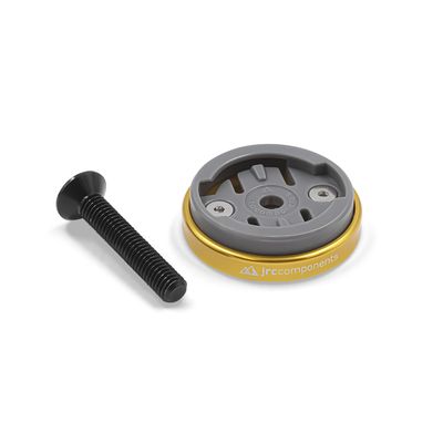 JRC Components Enkei Top Cap Bike Stem Mount | Compatible with All Models of Wahoo Elemnt GPS Devices | Lightweight CNC 6061-T6 Aluminium Body | Suitable for use with 1 1/8" Headset - Gold