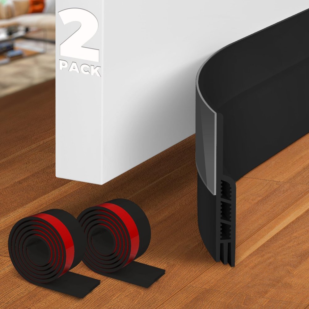 Holikme Door Draft Stopper 2-Pack, Under Door Seal for Bottom Gap Filler