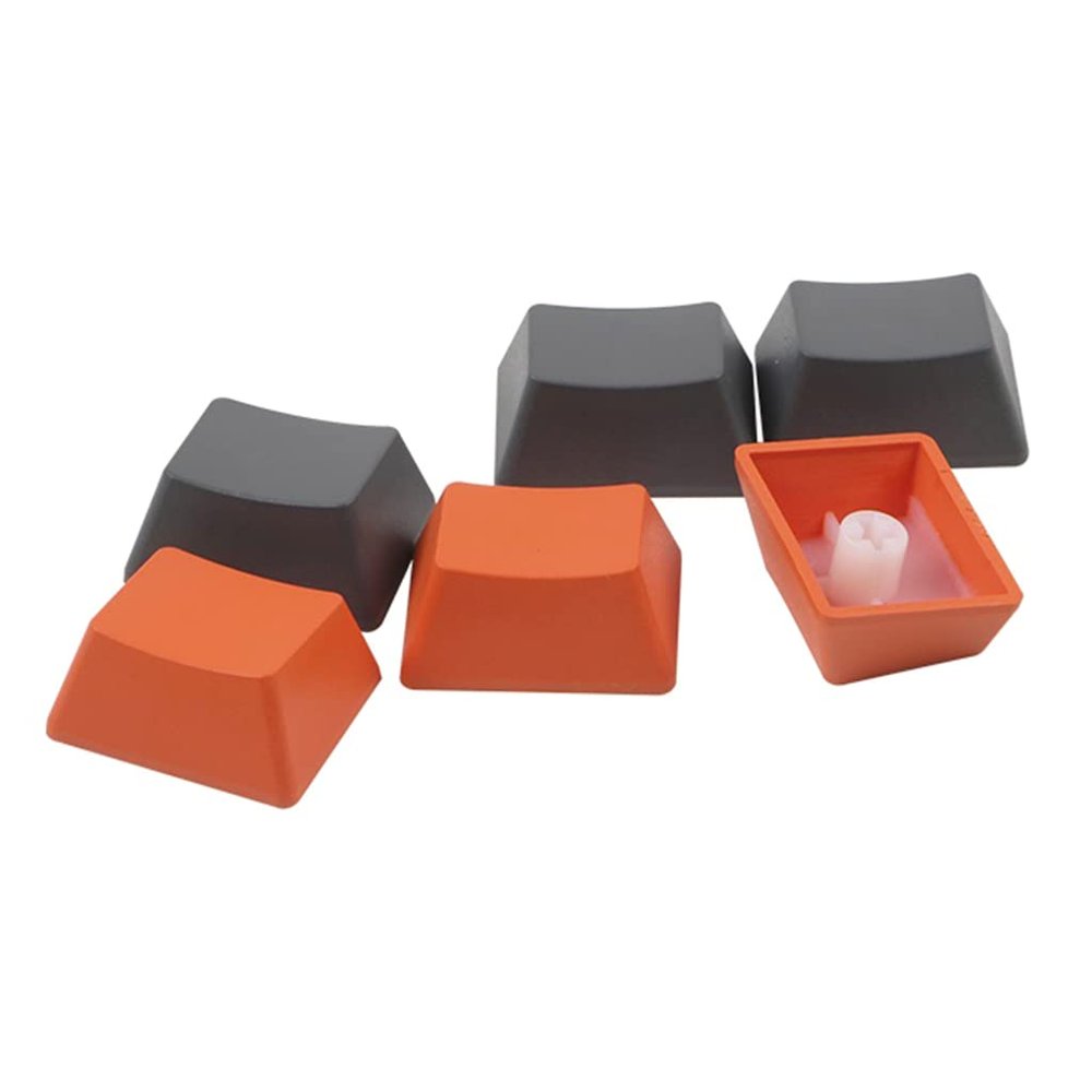 Misright Mechanical Keyboard Keycaps,6pcs PBT Not Engraving Keycap OEM Profile R1 1.25U Dyeing Sublimation Key Caps for Alt Ctrl Win Key Orange Gray