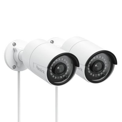 REOLINK 5MP PoE Security Camera, Outdoor Indoor Surveillance for home, Person/Vehicle/Pet Detection, Time-Lapse, 100ft IR Night Vision, Work with Smart Home, support 512GB SD Card, RLC-510A(Pack of 2)