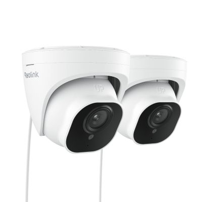 REOLINK 5MP PoE Security Camera, Surveillance Outdoor Indoor for home, Person/Vehicle/Pet Detection, Time-Lapse, Work with Smart Home, 100ft IR Night Vision, Support 512GB SD Card, RLC-520A(Pack of 2)