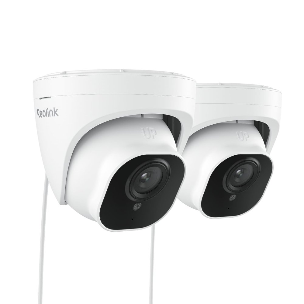 REOLINK 5MP PoE Security Camera, Surveillance Outdoor Indoor for home, Person/Vehicle/Pet Detection, Time-Lapse, Work with Smart Home, 100ft IR Night Vision, Support 512GB SD Card, RLC-520A(Pack of 2)