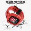 GELISHI Compatible for Fitbit Versa 3/Fitbit Sense Bands with Bumper Case,Rugged Protective Band TPU Protector Case Wristband Strap Smart Watch Accessories for Men Women - Red view 2