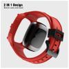 GELISHI Compatible for Fitbit Versa 3/Fitbit Sense Bands with Bumper Case,Rugged Protective Band TPU Protector Case Wristband Strap Smart Watch Accessories for Men Women - Red view 4