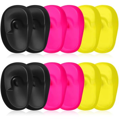 SOLUSTRE 6Pcs Professional Ear Protectors Plastic Hair Dye Earmuffs Waterproof Ear Covers for Hair Dyeing Washing Hairdressing, Black& Pink& Yellow