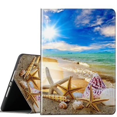 Case for 6.8 Kindle Paperwhite 11th Generation 2021-PU Leather Folio Stand Cover with Auto Wake/Sleep for Amazon Kindle Paperwhite Signature Edition E-Reader 6.8 inch-Beautiful Beach Seashells
