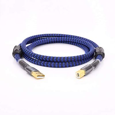 2/3/5ft Gold Plated Audiophile USB DAC Cable A to B OCC Audio HiFi Cable (Cable Length : 0.75cm)