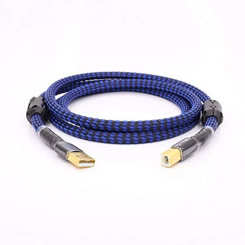 2/3/5ft Gold Plated Audiophile USB DAC Cable A to B OCC Audio HiFi Cable (Cable Length : 0.75cm)
