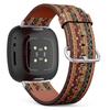 CJBROES Replacement Leather Watch Band, Compatible with Fitbit Versa 3 and Fitbit Sense of Wristband Bracelet Accessory - Boho Tribal view 1