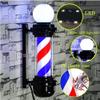 MIUXIU 35-inch Barber Pole Red White Blue Stripes with LED Light,Traditional Barber Pole Outside Barber Shop Rotating Light Sign Light Box Rainproof Hairdressing Salon Save Energy Wall Lamp view 2