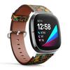 CJBROES Replacement Leather Watch Band, Compatible with Fitbit Versa 3 and Fitbit Sense of Wristband Bracelet Accessory - Robot Monsters Modern view 2