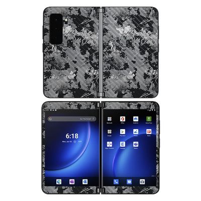 MightySkins Carbon Fiber Skin Compatible with Microsoft Surface Duo 2 - Viper Urban | Protective, Durable, and Unique Vinyl Decal wrap Cover | Easy to Apply and Change Style | Made in The USA
