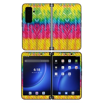 MightySkins Carbon Fiber Skin Compatible with Microsoft Surface Duo 2 - Tie Dye 2 | Protective, Durable, and Unique Vinyl Decal wrap Cover | Easy to Apply, Remove, and Change Styles | Made in The USA