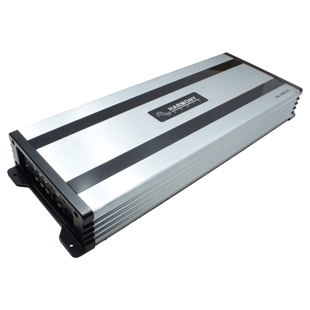 Harmony Audio HA-A800.5 Car Stereo Alloy Series Class D Amp 5 Channel 1600W Peak Full Range Speaker or Subwoofer Amplifier