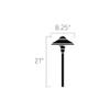 4.3W 3 Led Dome Path Light with Utilitarian Inspirations 22 inches Tall By 8.25 inches Wide-Centennial Brass Finish-3000 Color Temperature Utilitarian Landscape 12V Led Path/Spread 147-Bel-3329865 view 2