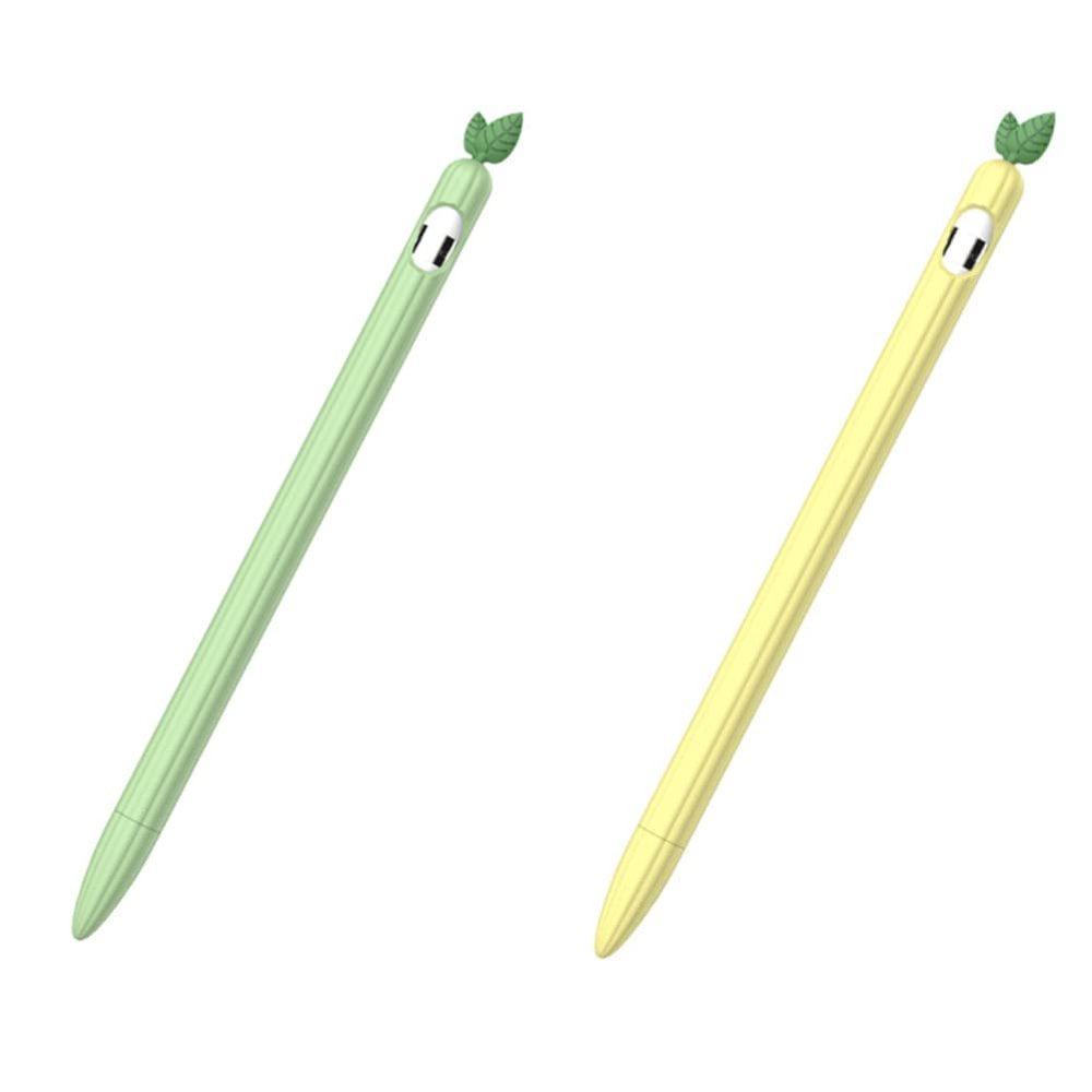 2 Pack Cute Cartoon Design Silicone Sleeve Case Compatible with Apple Pencil 1st Generation, Protective Skin Cover case Accessories Non-Slip Smooth Grip Holder for iPad Pro(Green+Yellow)