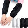 Jecery 4 Pairs Waterproof Sleeves for Arms Reusable Oilproof Oversleeves PVC Farmers Arm Sleeve Cover for Cleaning Cooking(Medium,Black, White) view 1