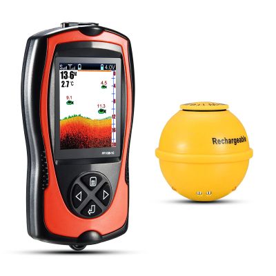 Atibin Portable Sonar Fish Finder Water Sensor Transducer Depth Finder Kayak Wireless Handheld Fish Finders Canoe Fishing