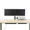 AEONS Dual Monitor and Laptop Desk Mount Combo Stand with Notebook Tray fits 17 inch, 3-in-1 Adjustable Triple Arm Mount fits 27 inch LCD Screen with VESA, Clamp and Cable Management, Black view 1