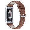 FitTurn Compatible with Fitbit Charge 5 Leather Bands for Women Men Replacement Luxury Crocodile Embossed Business Genuine Leather Watch Band for Charge 5 (Brown) view 1