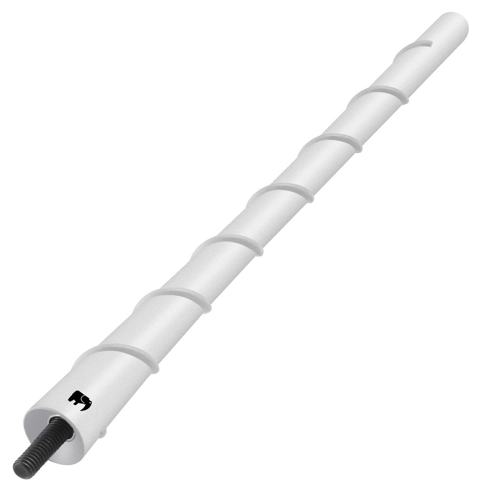 ONE250 8" inch Spiral Flexible Antenna, Compatible with Chevy - Silverado (1999-2024), Colorado (2003-2024), Equinox (2003-2017), Avalanche (2002-2013) - Designed for Optimized FM/AM Reception (White)