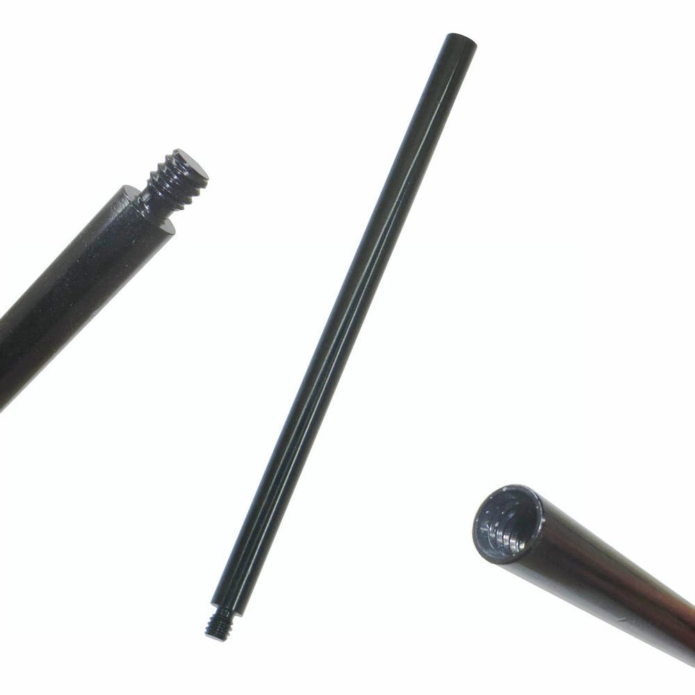 AUXPhome Metal Tripod Extender Tube - 6" Extension Rod with 1/4"-20 Female & Male Threads for DSLR, SLR, Action Cameras & More - Black