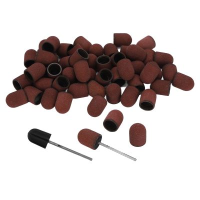 Sanding Set, Nail Sanding Head Sanding Sleeves Sanding Caps, 80# Grit Nail Art Sanding Heads Manicure Polishing Sanding Nail Drills Abrasive Belts Set