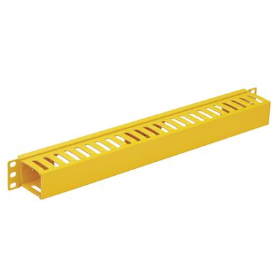 Tripp Lite Horizontal Server Rack Enclosure Cable Manager, Finger Duct with Cover, High-Visibility Yellow Steel, 1U Rack-Mount, Standard 19-Inch, 5-Year Warranty (SRCABLEDUCT1UFC)