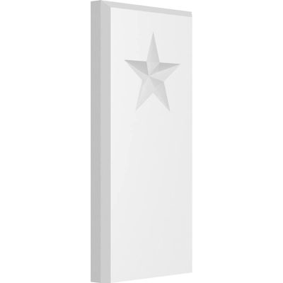 Ekena Millwork PBP050X100X075FOS07 Standard Foster Star PVC Plinth Block with Beveled Edge, 5"W x 10"H x 3/4"P