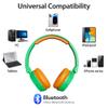 Contixo KB-5 Kids Headphones - Over The Ear Foldable Bluetooth Wireless Headphone for Kids - 85dB with Volume Limited - Toddler Headphones for Boys and Girls (Green+Orange) view 4