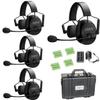 cametv Kuminik8 1.9GHz Wireless Intercom Headset System Noise Cancellation Zero Latency Full Duplex 4 Person Team Communication with Hardcase for Church Boating TV Film Production Drone view 1