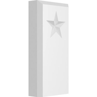 Ekena Millwork PBP030X060X100FOS07 Standard Foster Star PVC Plinth Block with Beveled Edge, 3"W x 6"H x 1"P
