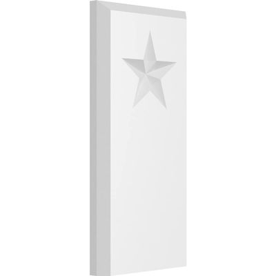 Ekena Millwork PBP035X070X050FOS07 Standard Foster Star PVC Plinth Block with Beveled Edge, 3 1/2"W x 7"H x 1/2"P