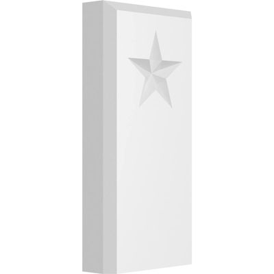 Ekena Millwork PBP035X070X100FOS07 Standard Foster Star PVC Plinth Block with Beveled Edge, 3 1/2"W x 7"H x 1"P
