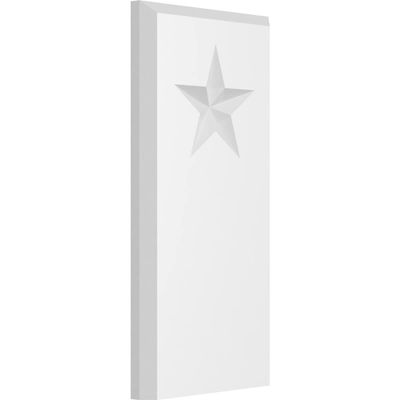 Ekena Millwork PBP040X080X050FOS07 Standard Foster Star PVC Plinth Block with Beveled Edge, 4"W x 8"H x 1/2"P