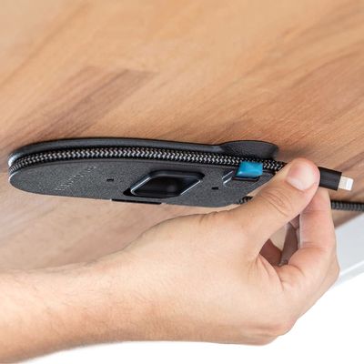 Elevation Lab The Quickdraw (Pack of 2) - Under Desk Cord Management Mount, Hidden and Adjustable, Cable Organizer, 2 Cord Clips Included, Elevation Lab - Black