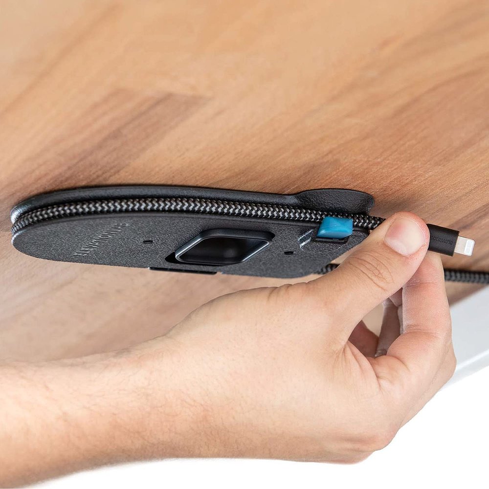 Elevation Lab The Quickdraw (Pack of 2) - Under Desk Cord Management Mount, Hidden and Adjustable, Cable Organizer, 2 Cord Clips Included, Elevation Lab - Black